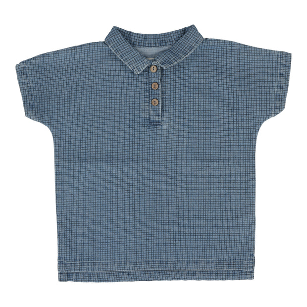 Analogie Checked Shirt - Denim (Printed Denim Collection)