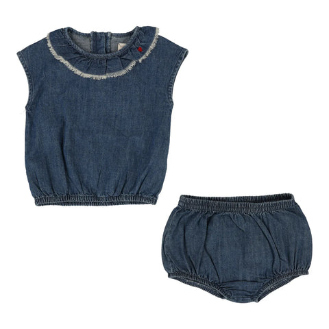 Analogie dark wash girls fringe set from our Lightweight Denim Collection.