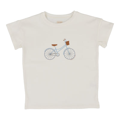 Analogie white bike boys t-shirt from our Graphic Denim Collection.