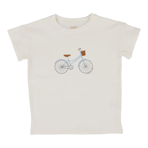 Analogie white bike boys t-shirt from our Graphic Denim Collection.