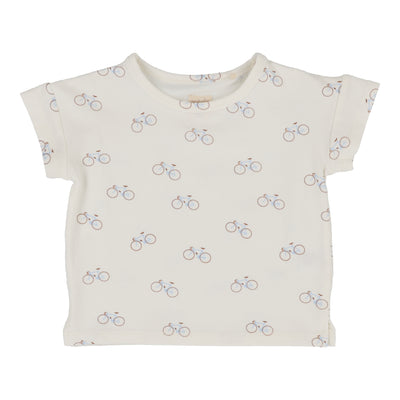 Analogie white all over bike t-shirt from our Graphic Denim Collection.