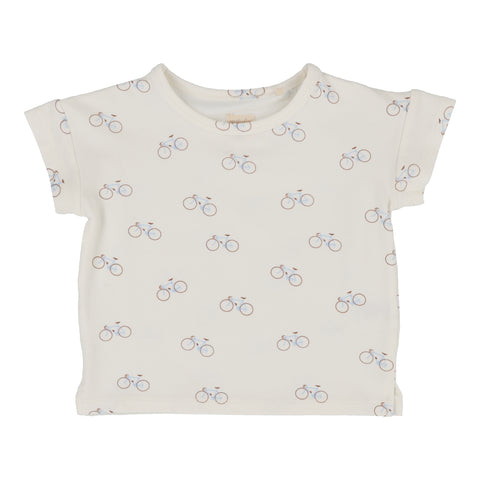 Analogie white all over bike t-shirt from our Graphic Denim Collection.