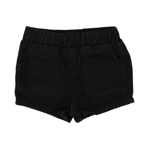 Lil Legs black wash pull on shorts from our Printed Weekday Collection.