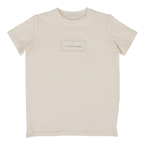 Analogie Boys Patch T-Shirt - Natural (Denim Tencel Collection)