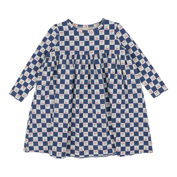 Lil Legs Checked Tulip Dress Long Sleeve - Checked Tulip