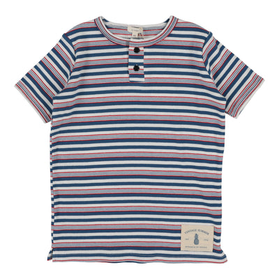 Lil Legs Boys Henley T-Shirt - Multistripe (Vintage Contrast Collection)