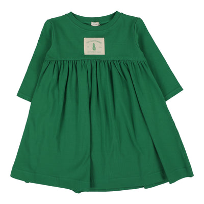 Lil Legs Patch Dress Three Quarter Sleeve - Green