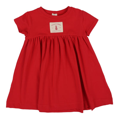 Lil Legs Patch Dress Short Sleeve - Red