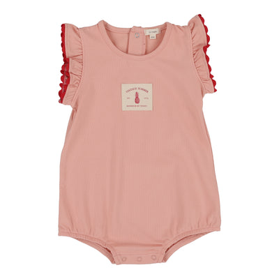 Lil Legs Ruffle Romper - Coral (Vintage Contrast Collection)