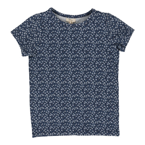 Lil Legs Poppy Floral T-Shirt Short Sleeve - Navy (Printed Weekday Collection)