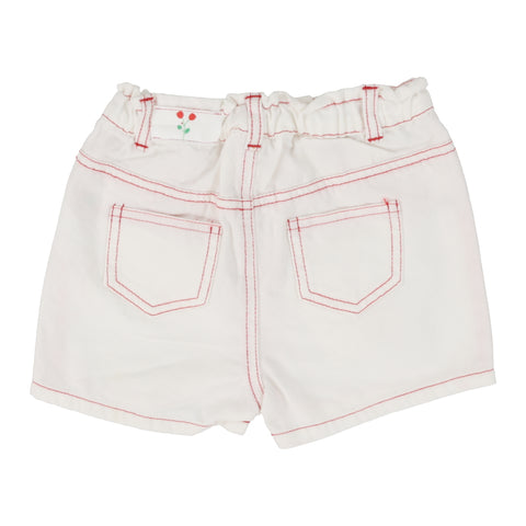 Analogie Girls Shorts - White (Graphic Denim Collection)