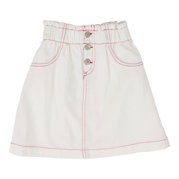 Analogie Denim Skirt - White (Graphic Denim Collection)