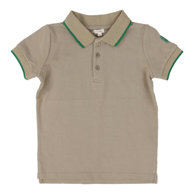 Lil Legs Taupe Polo Short Sleeve - Taupe