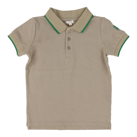 Lil Legs Taupe Polo Short Sleeve - Taupe