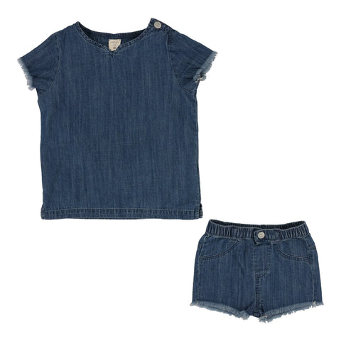 Analogie dark wash boys fringe set from our Lightweight Denim Collection.