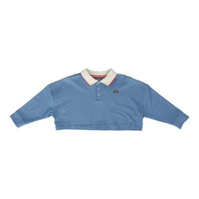 Analogie light blue girls polo long sleeve from our Poplin Collection.