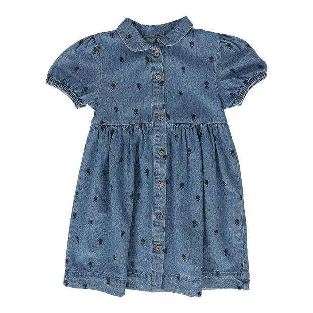 Analogie denim floral dress short sleeve from our Printed Denim Collection.