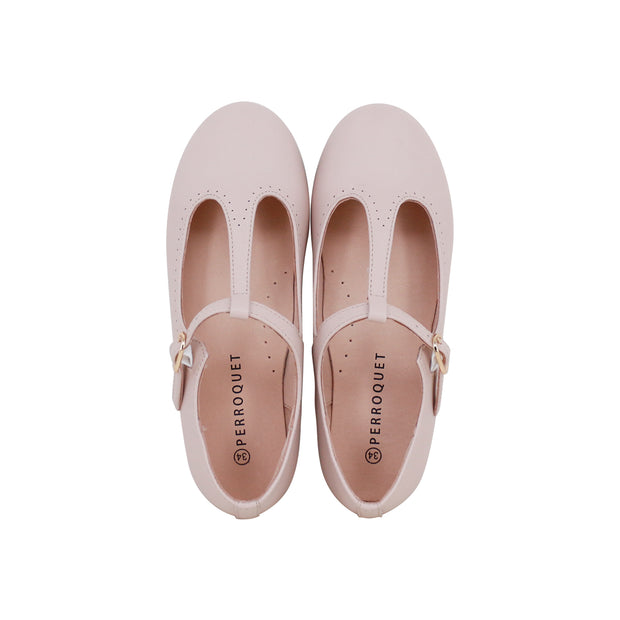 Perroquet Shoes Leather T-Strap Shoes - Pink