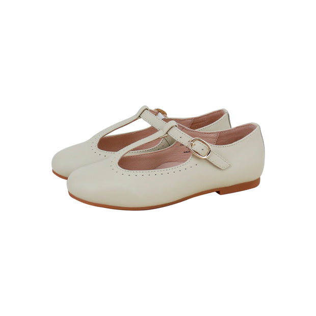 Perroquet Shoes Leather T-Strap Shoes - Sand