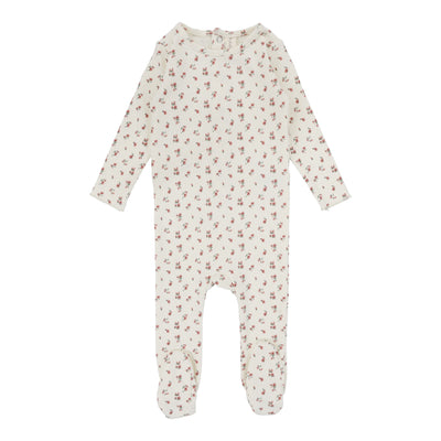 Lilette Vintage Floral Footie - Cream