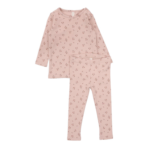 Lilette Dainty Floral Long Sleeve Set - Dusty Pink/Floral