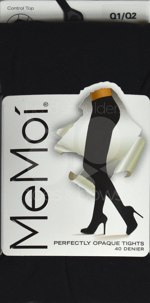 MeMoi 90 Denier Control Top Footless Tights Black Small/Medium at