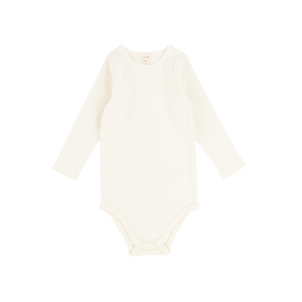 Lil Legs Ribbed Crewneck Onesie - Ivory