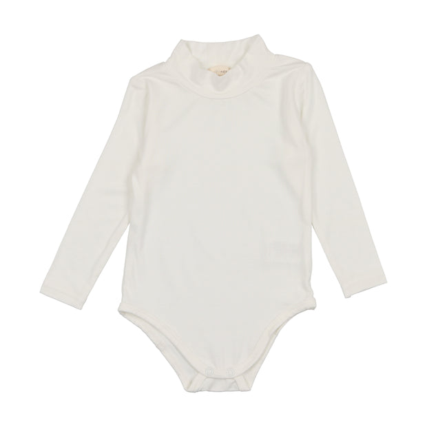 Lil Legs Bamboo Mockneck Onesie - Winter White