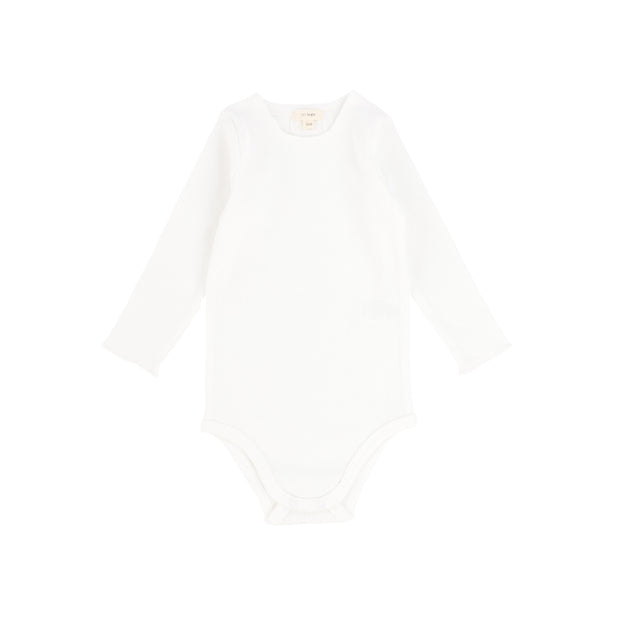 Lil Legs Ribbed Crewneck Onesie - Winter White